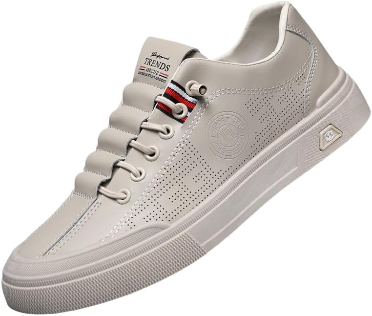 

Мужские повседневные кеды, Мягкая кожаная подошва с дышащим верхом и стильным низким силуэтом для ежедневной носки Hoalox, бежевый