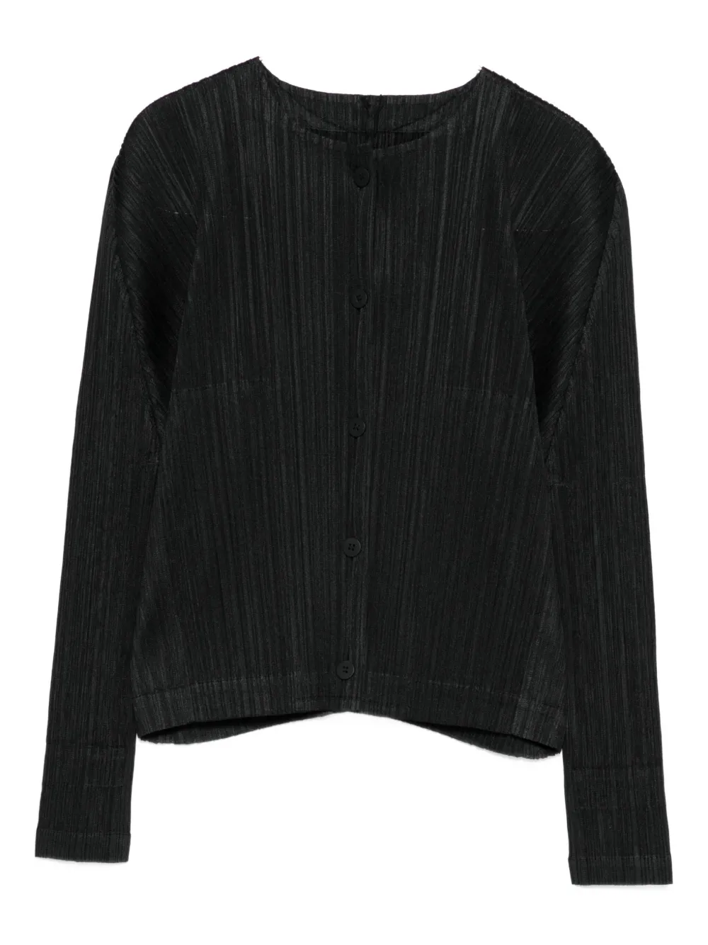 

Пиджак со складками и застежкой на пуговицы спереди Pleats Please Issey Miyake, черный