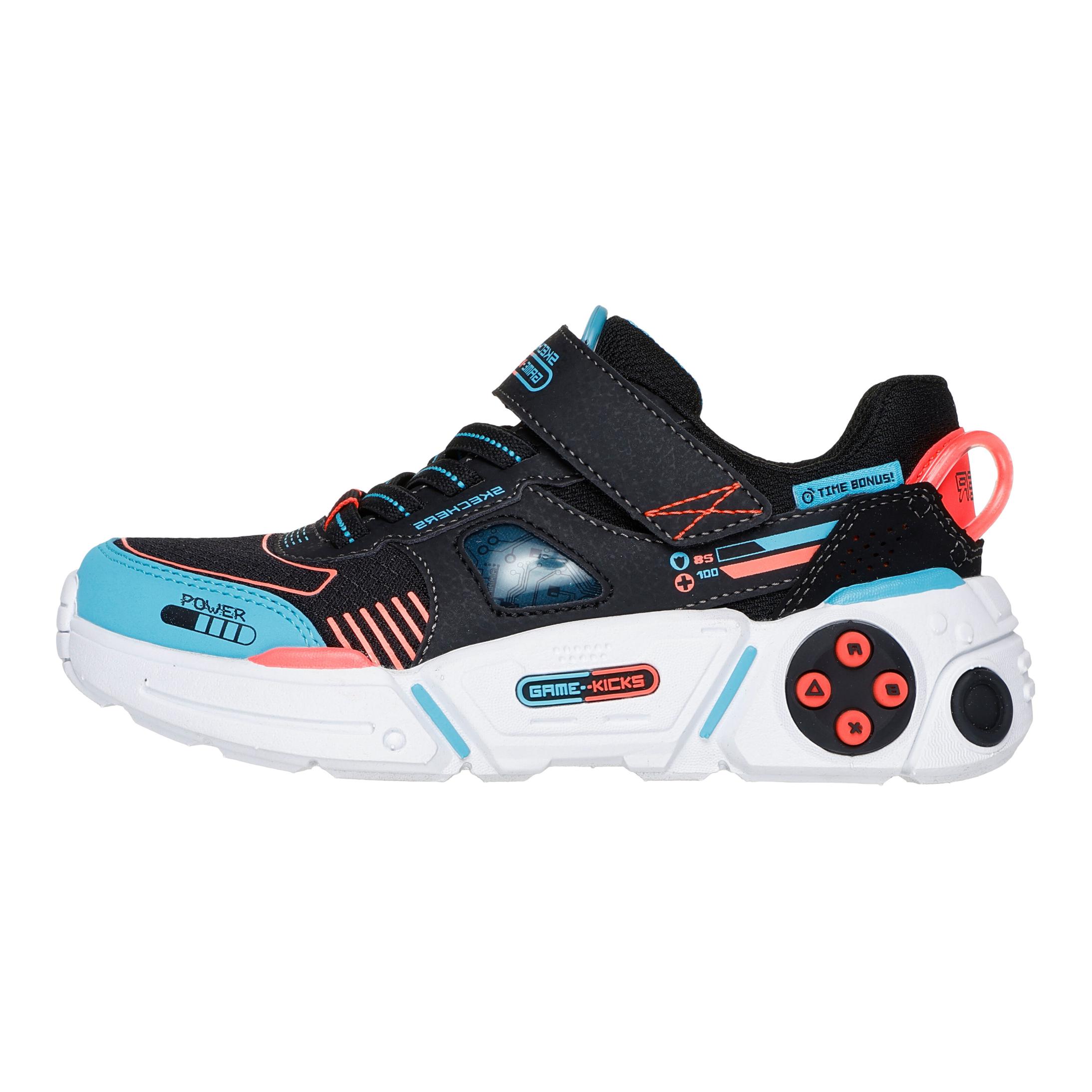 

Кроссовки для бега Game Kicks Gametronics 2.0 с противоскользящей подошвой и износостойкими черными подошвами для детей Skechers Kids, черный/мультиколор