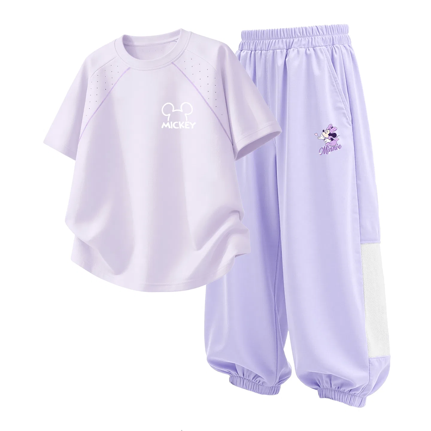 Детский спортивный костюм Casual Sportswear 2 Piece Set Disney, Thick Board Di Line K White+Di L Cute Girl K Misty Mountain Gray — фото 4