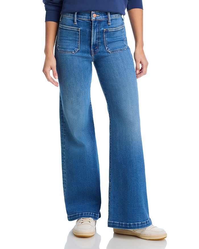 

Lil Roller High Rise Patch Pocket Wide Leg Джинсы в продаже поштучно MOTHER, синий