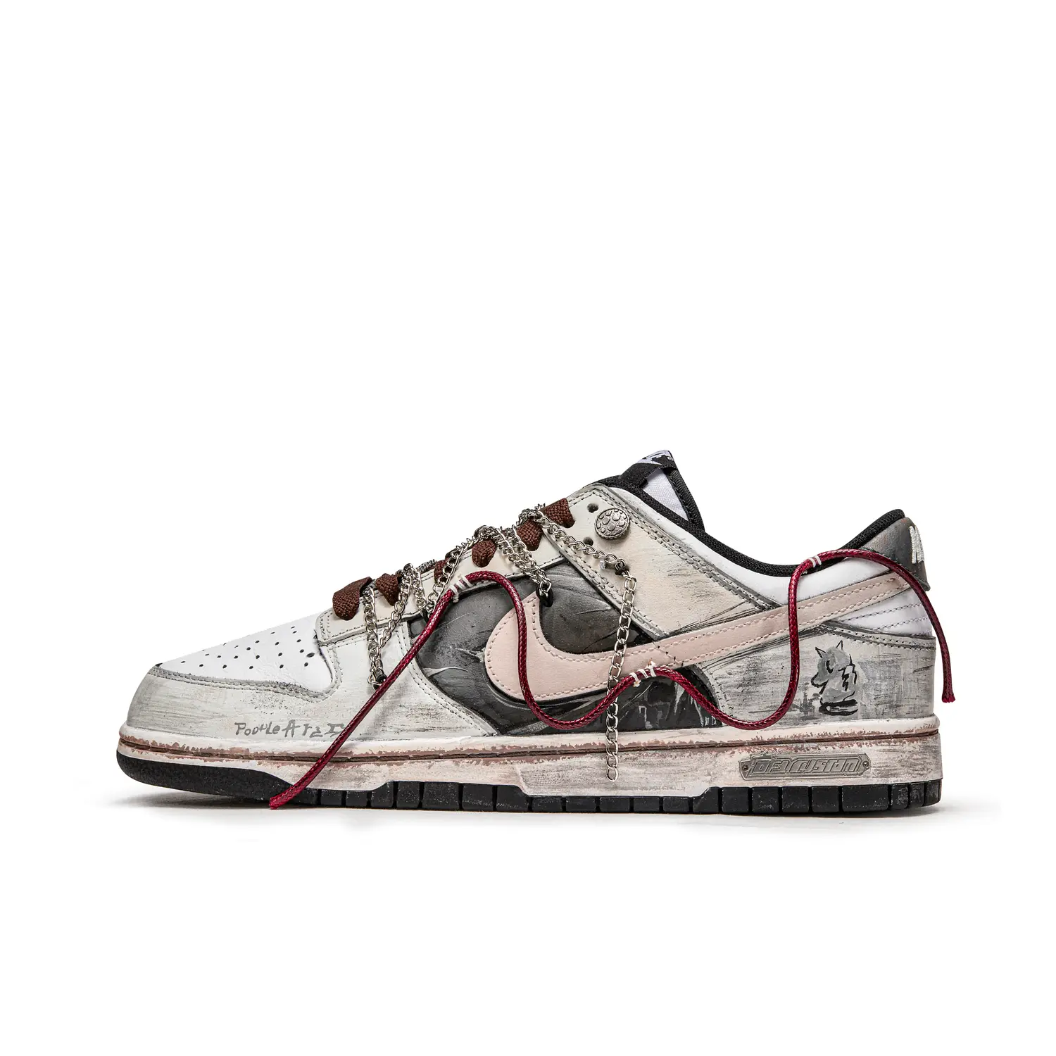 

Кроссовки для скейтбординга Dunk женские с низким верхом, черный/серый Nike