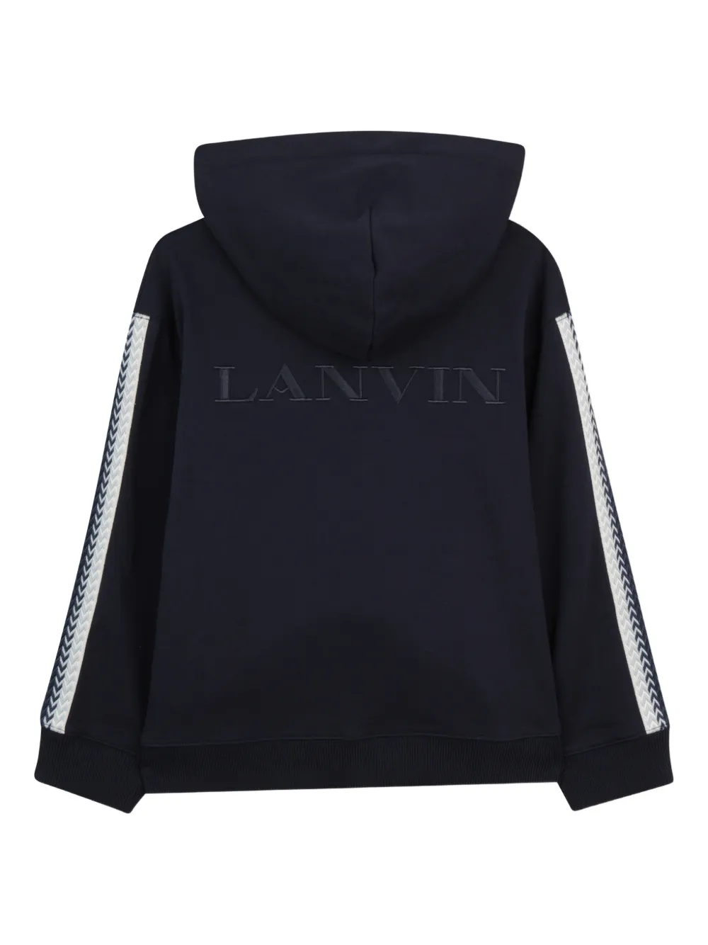 Худи в полоску с аппликацией Lanvin Enfant, синий — фото 2