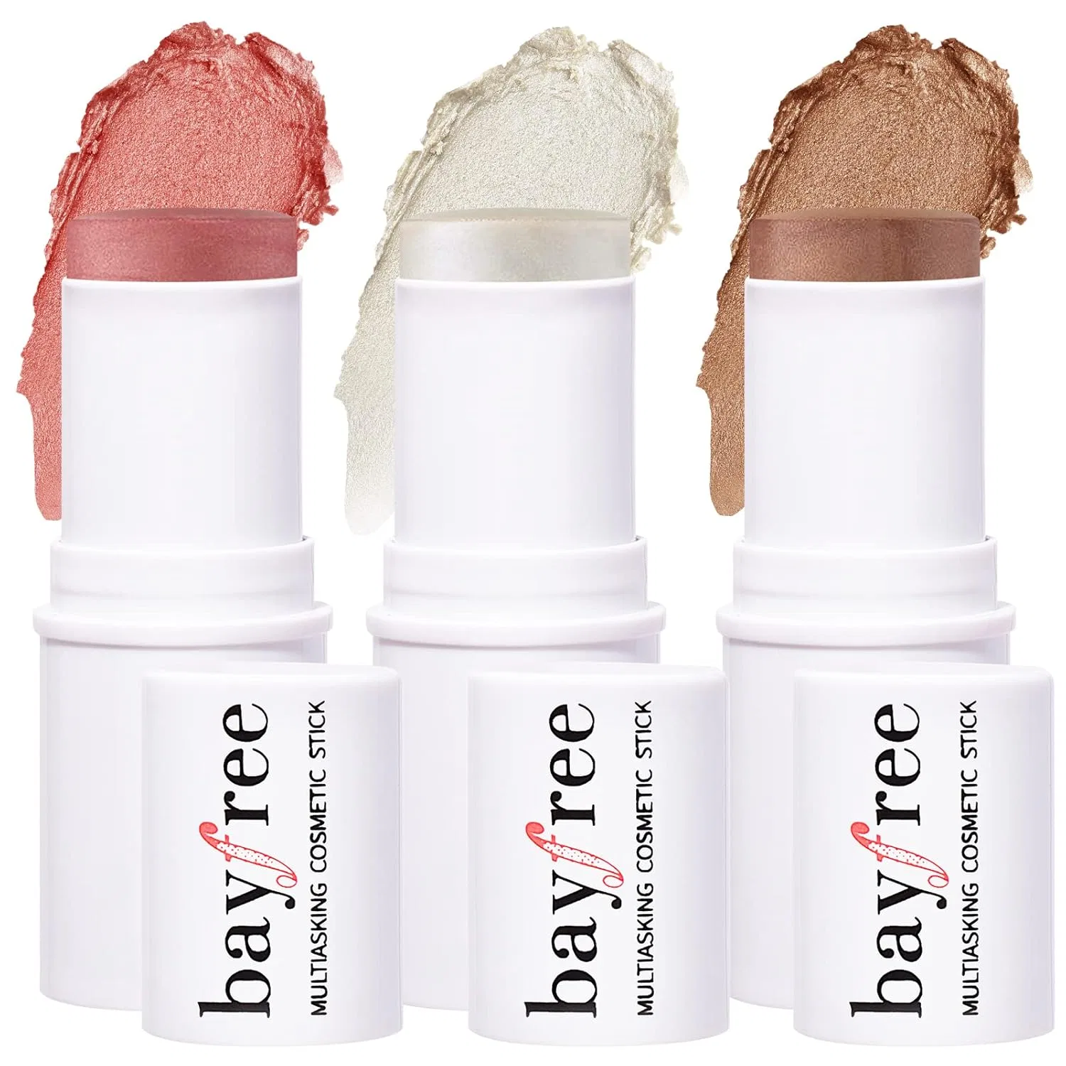 Многофункциональный стик KIMUSE Cream Blush Stick для румян, хайлайтера и контуринга Kimuse, Coral Glow Trio