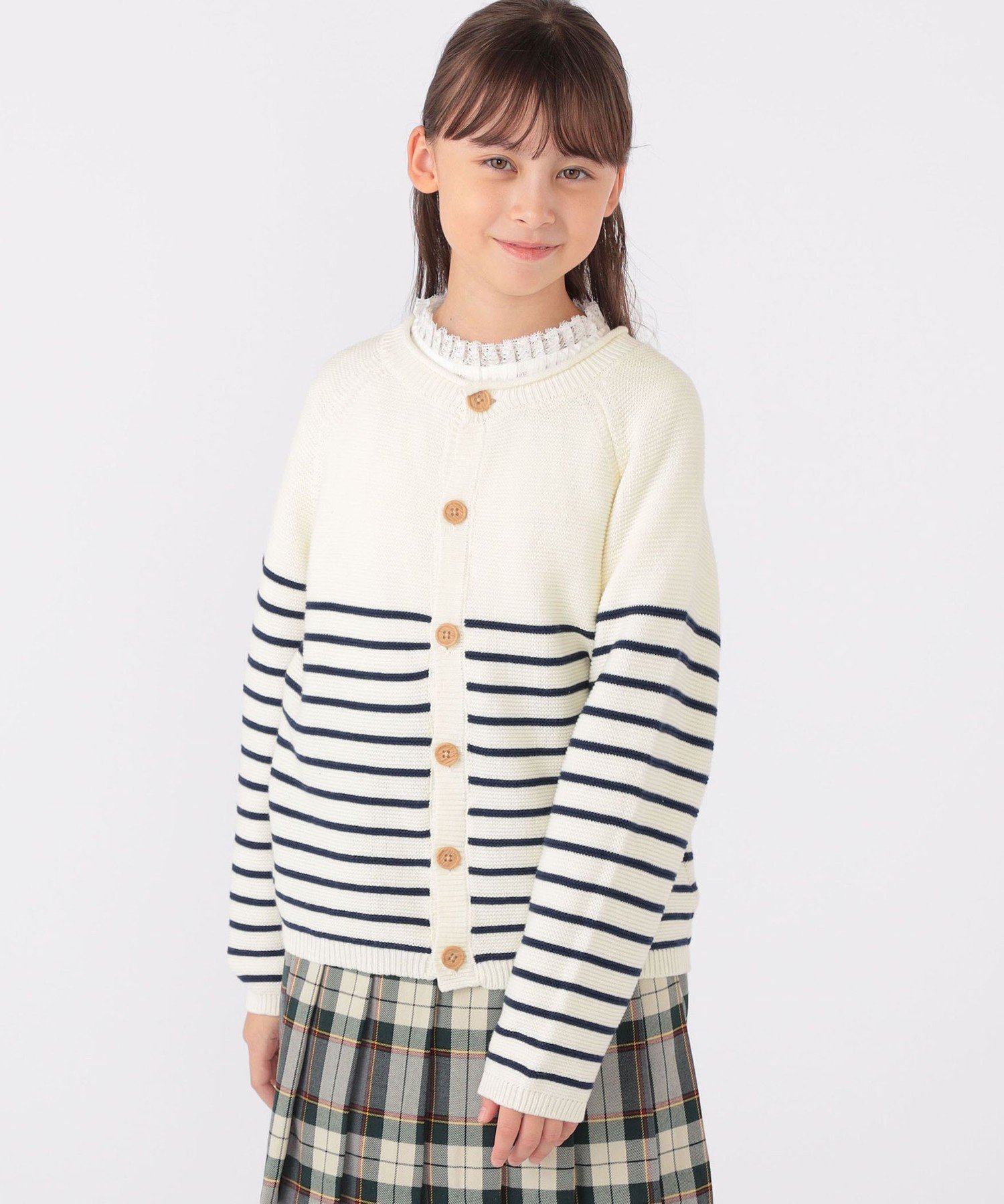 Детская модель: 130~155 см / <можно стирать в машине> Кардиган в полоску SHIPS KIDS, Navy — фото 3