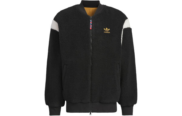 Куртка originals x feifei ruan двусторонний шерпа бомбер азиатские размеры Adidas, черный — фото 2