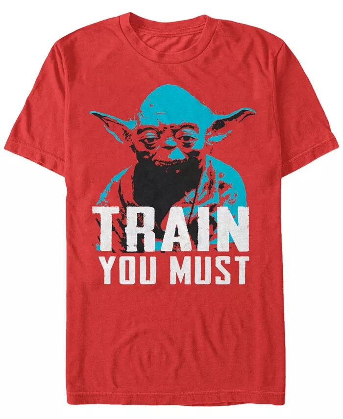 

Мужская классическая футболка с коротким рукавом «Звездные войны» Yoda Train You Must Fifth Sun, красный