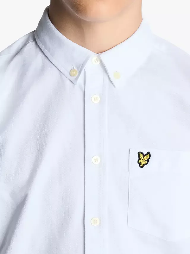 Детская рубашка с длинными рукавами Riviera из чистого хлопка, оксфордская Lyle & Scott, White — фото 3