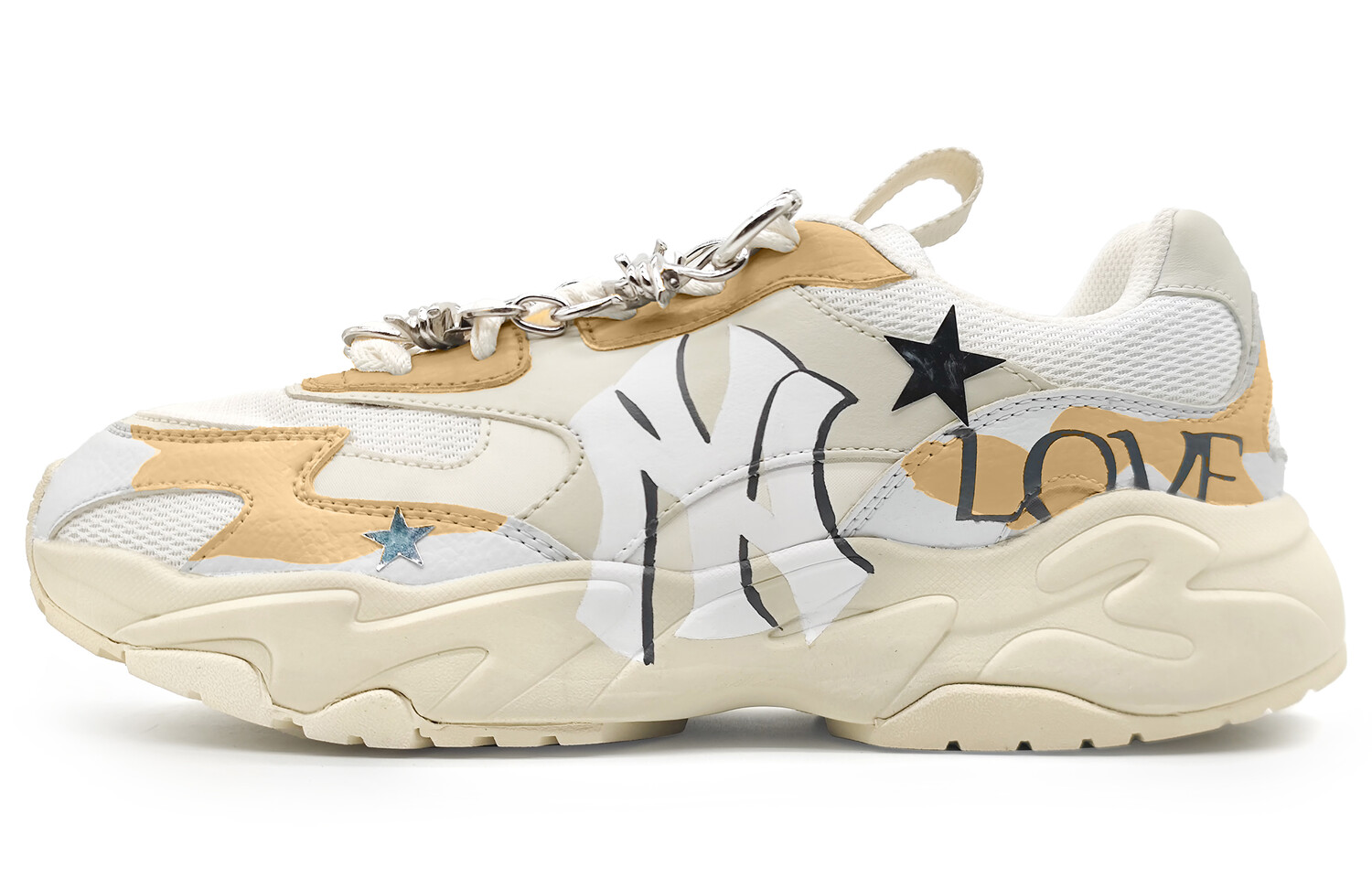 

Кроссовки MLB Big Ball Chunky Chunky Sneakers Unisex Low-top Beige, бежевый