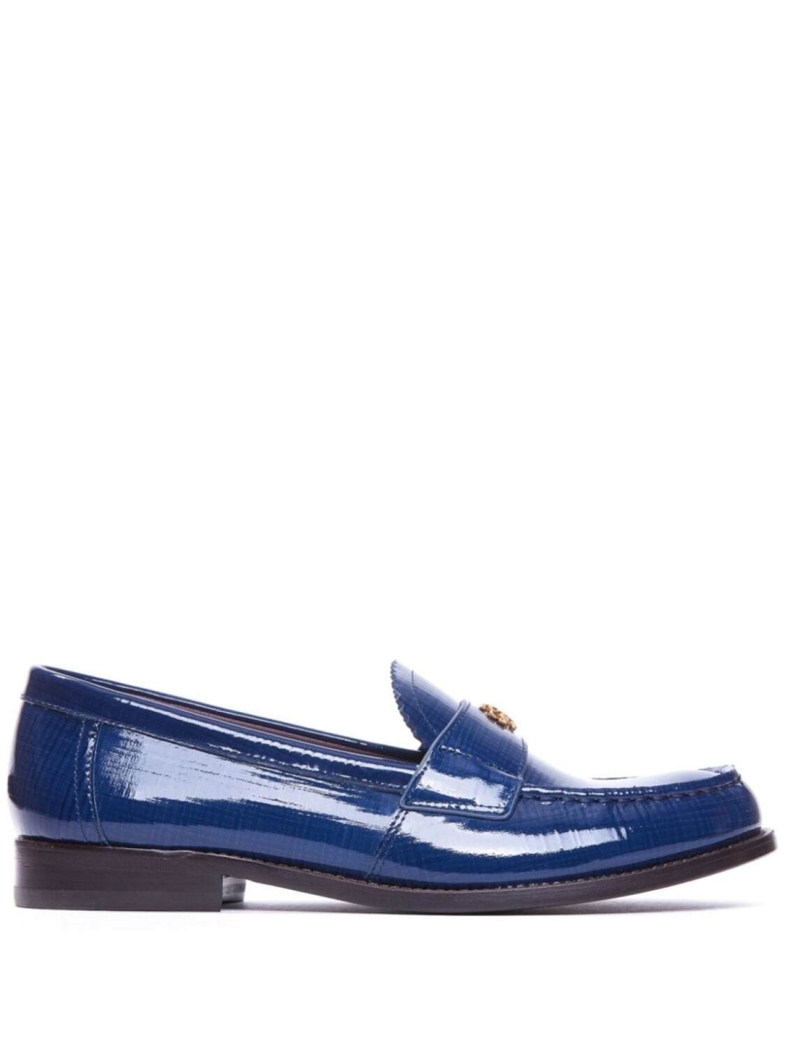 Кожаные мокасины с логотипом Tory Burch, синий