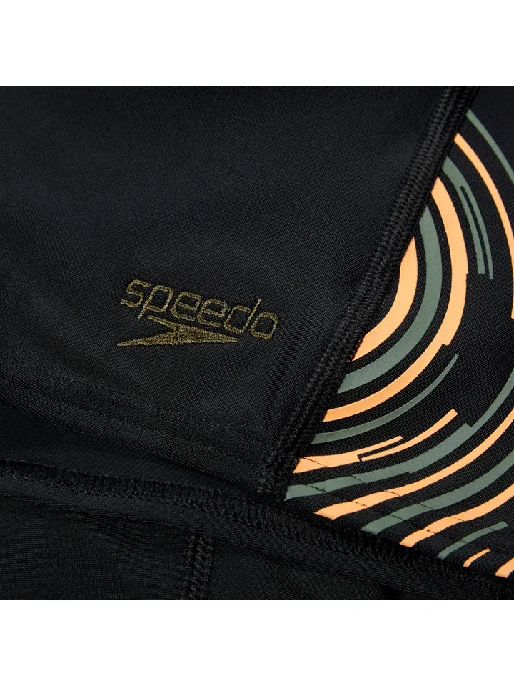 Плавки для мальчиков, быстросохнущие Speedo, черный/оранжевый — фото 4