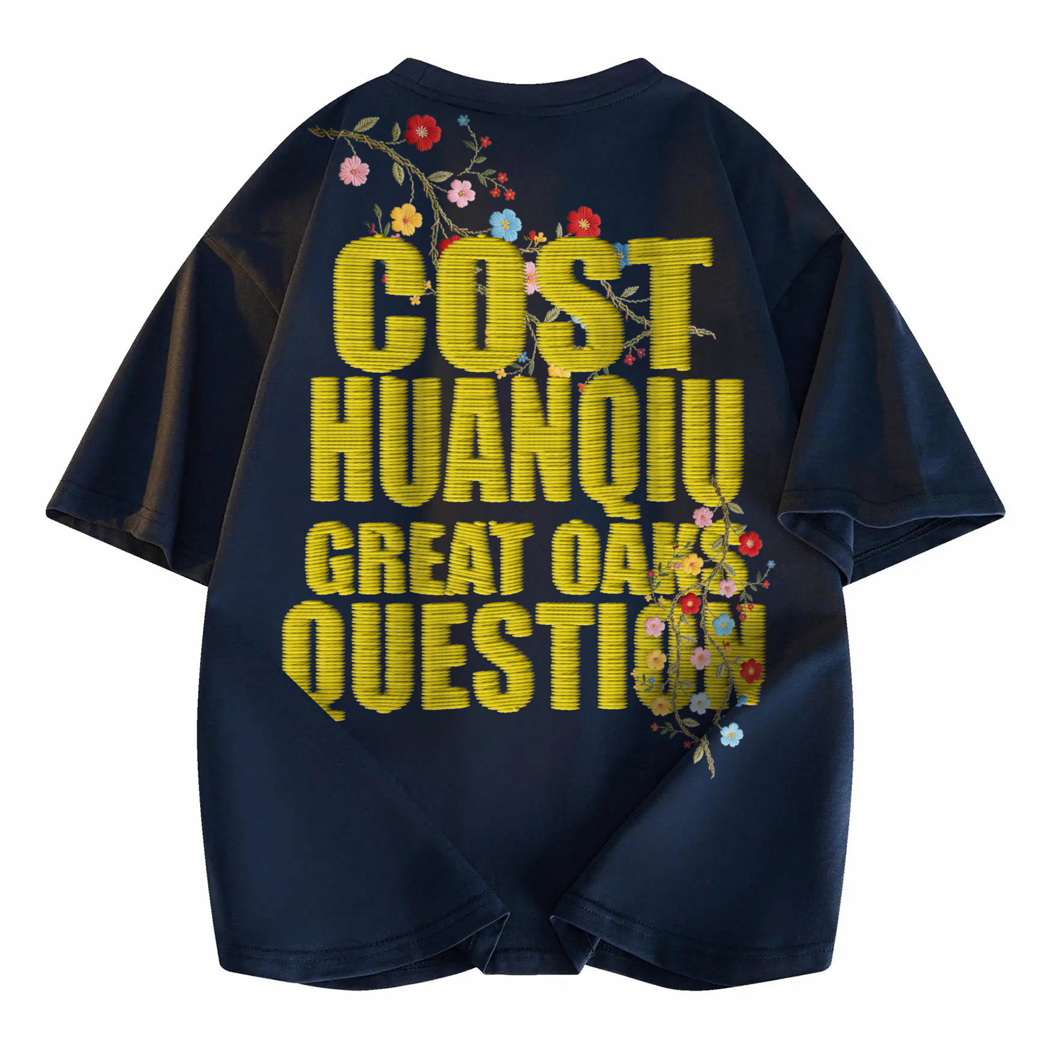 

Футболка Unisex Crew Neck Moderate Heavyweight HUANQIU, темно-синий (желтый)