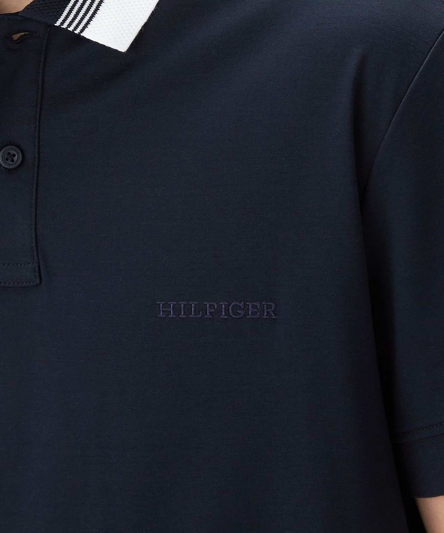Рубашка-поло с воротником из трикотажа TOMMY HILFIGER, Blue D03 — фото 4