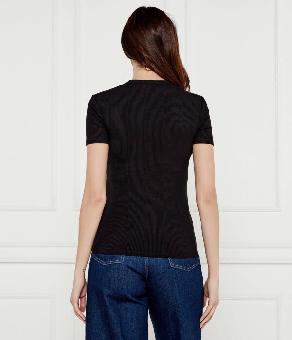 Футболка женская Calvin Klein однотонная из модала, черный — фото 3