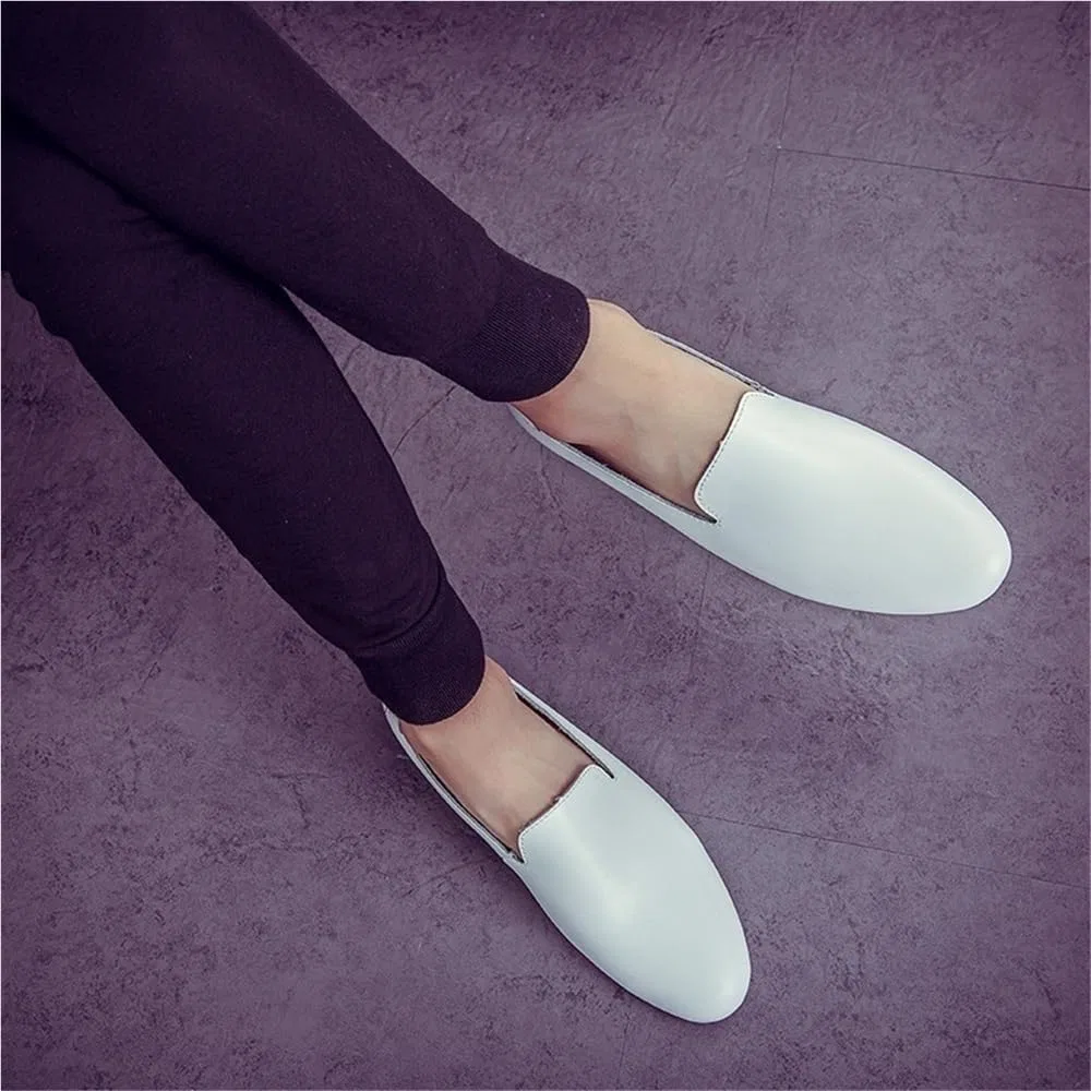 Лоферы кожаные Mens Genuine Leather Loafers Pointed Toe Flat Heel Anti-Slip Slip-On Shoes for Business Casual Office Work Wedding, белый DHFIRUFSHLO — фото 2