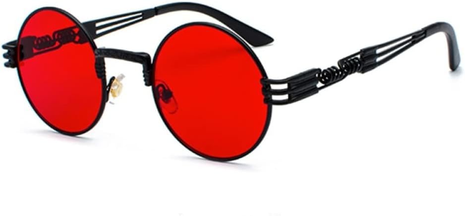 

Модные ретро-солнцезащитные очки в стиле стимпанк с круглыми металлическими дужками для мужчин и женщин, цветные, с защитой от УФ-излучения UV400 MUTYNE, N18 Black Oceanred