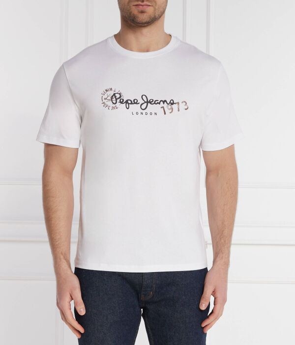 

Футболка мужская Pepe Jeans London хлопковая с логотипом бренда, белый