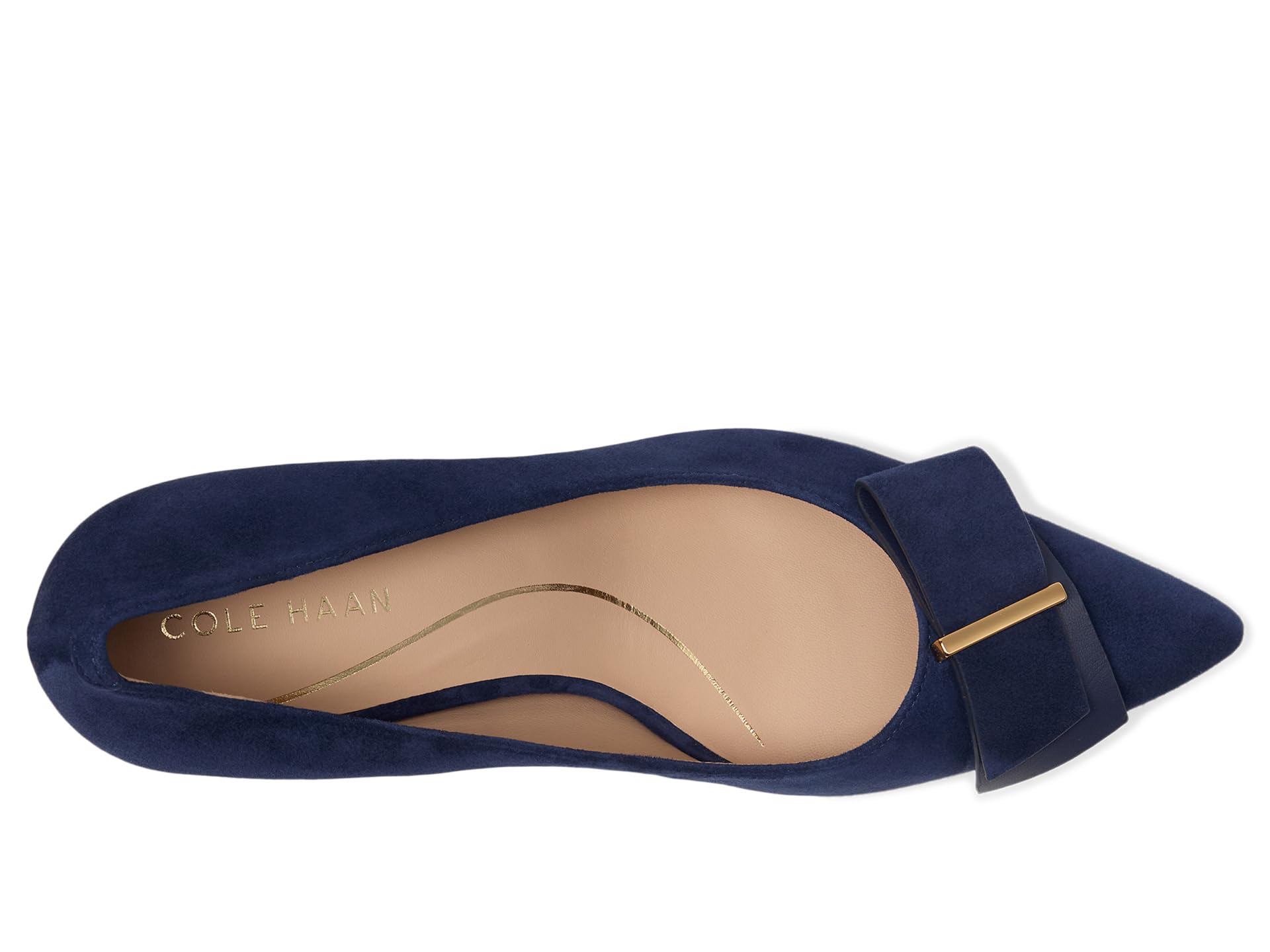 Туфли Cole Haan Felicia Bow Pumps, цвет Midnight Moon Suede — фото 2