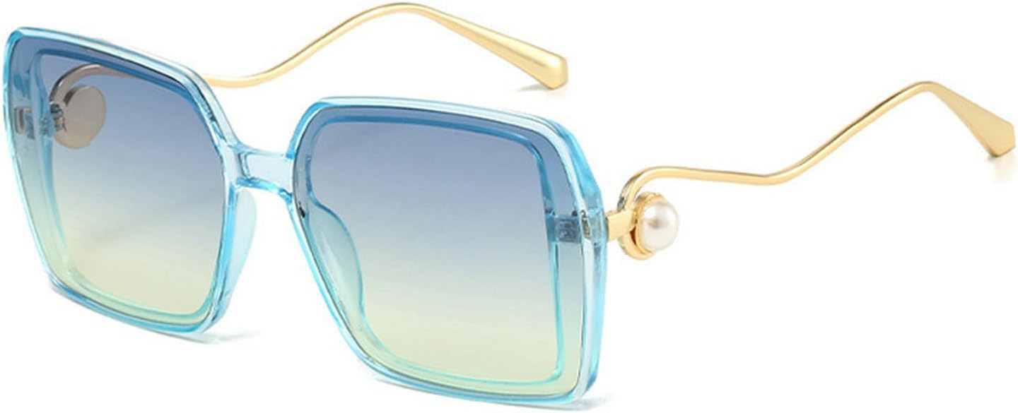 

Laureles Модные солнцезащитные очки большого размера прямоугольной формы с жемчужным блеском для женщин, винтажные солнцезащитные очки квадратной формы цвета шампанского для мужчин, C6