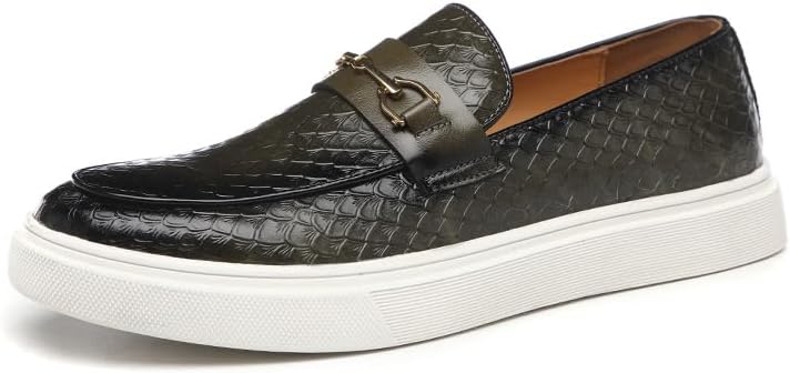 

Мужские кожаные лоферы с монковым ремешком и пенни-лосины, повседневная обувь на выход, мокасины на шнуровке, модные нескользящие легкие удобные прогулочные туфли Boxpopla, зеленый