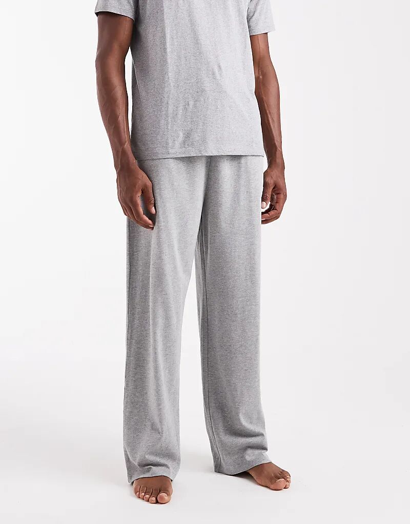 

Плотные широкие брюки для дома ASOS DESIGN серого меланжевого цвета