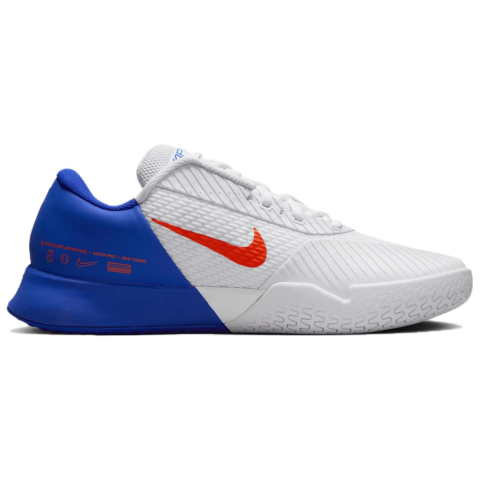Nike Air Zoom Vapor Pro 2 Антискользящие Износостойкие Низкие Теннисные Кроссовки Мужские Бело-Голубые — фото 2