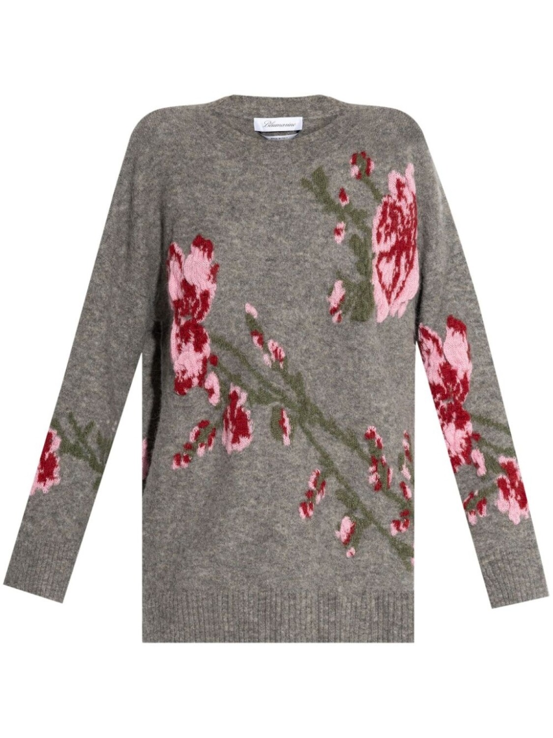 

Blumarine джемпер с цветочной вышивкой, серый