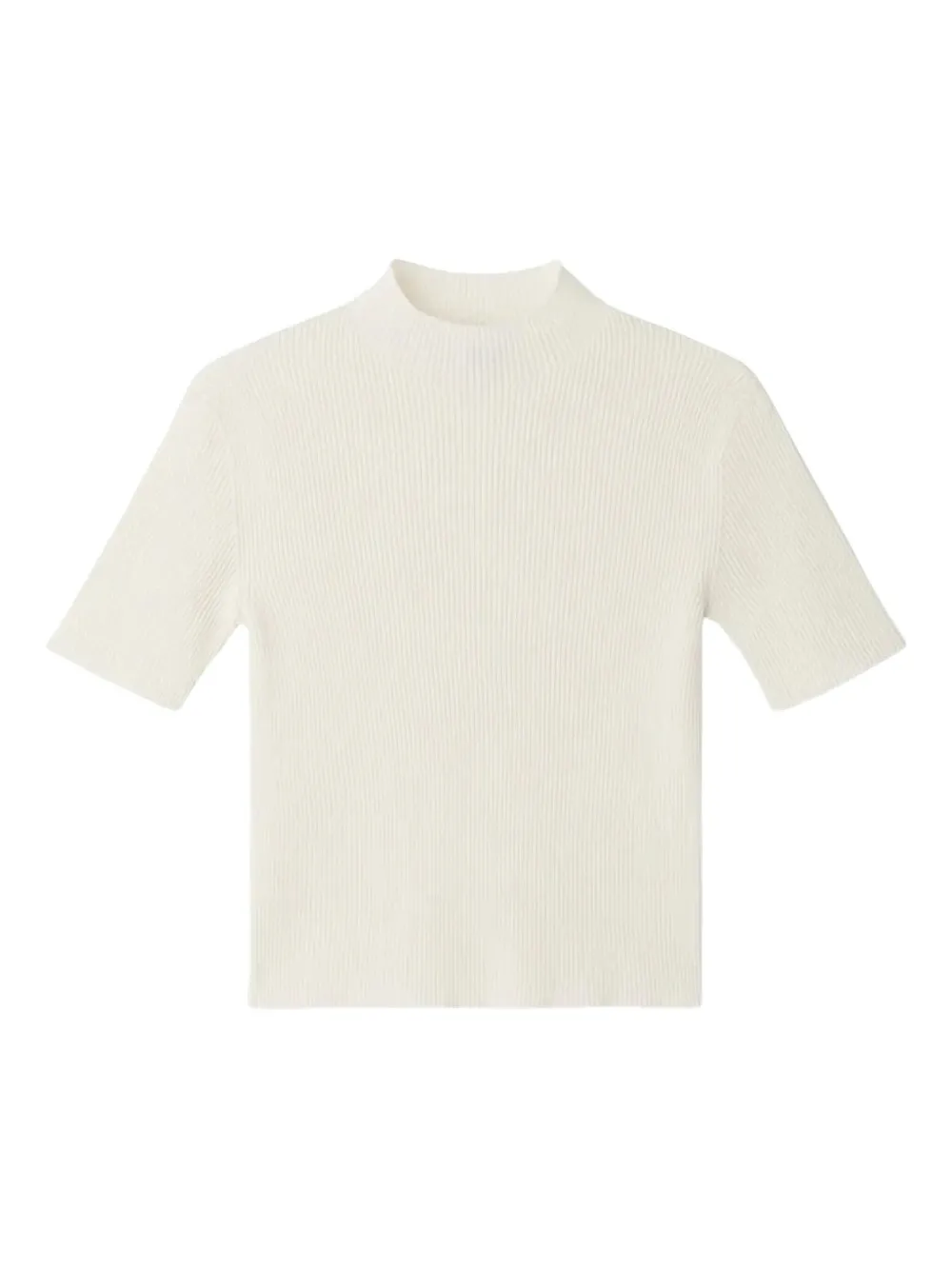 

Портретный ребристый топ с высоким воротом CFCL, белый