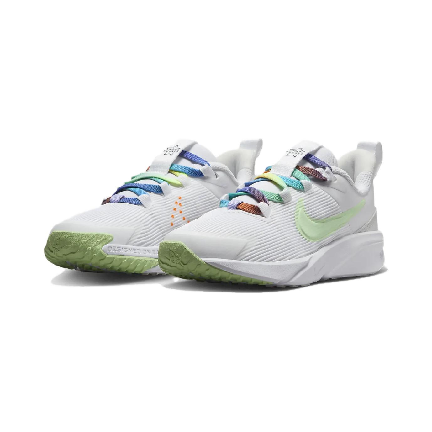 Star Runner 4 Детские Беговые Кроссовки Дошкольные Nike, Белый Зеленый — фото 3