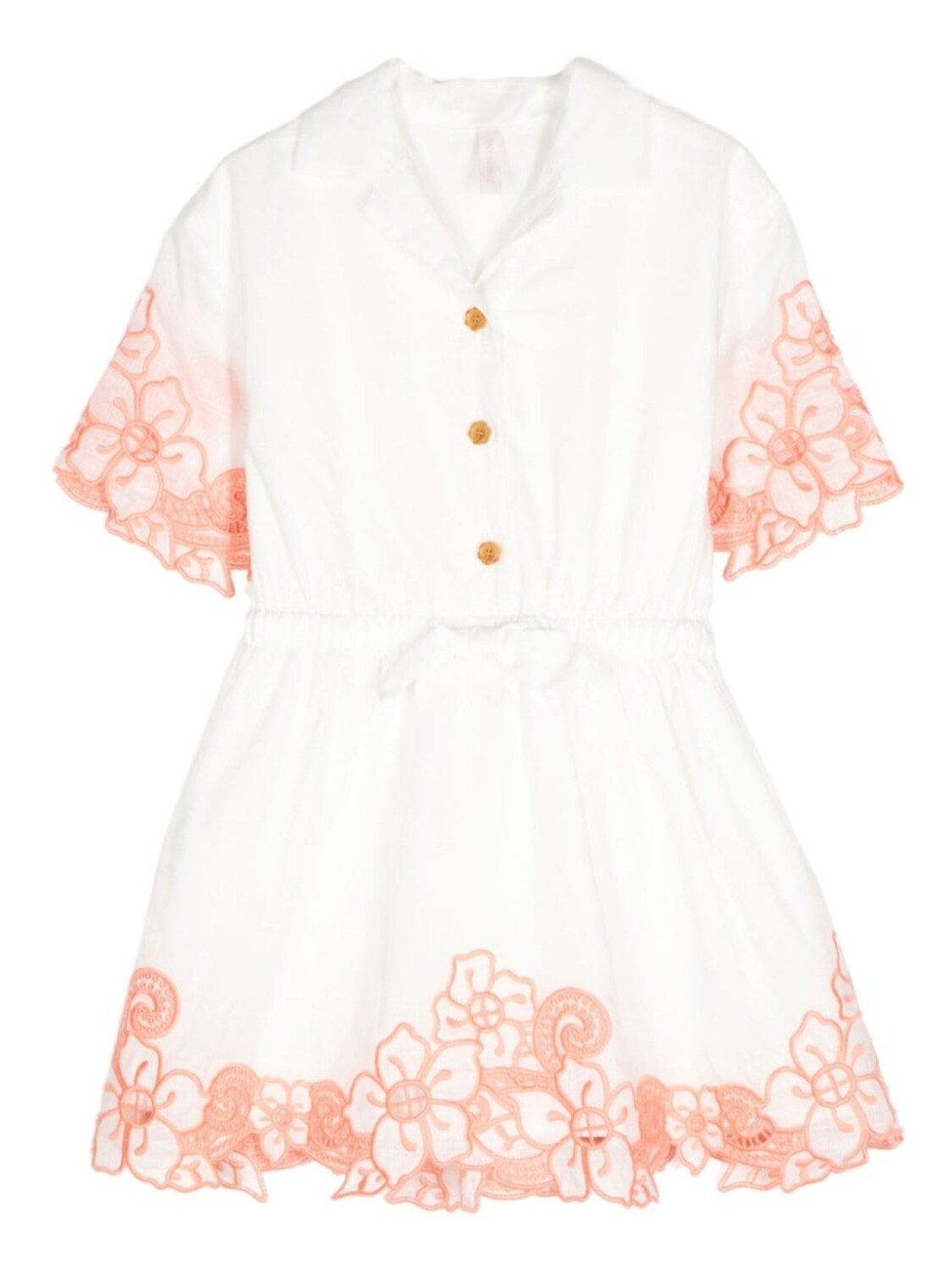 

ZIMMERMANN Kids платье с цветочной вышивкой, белый