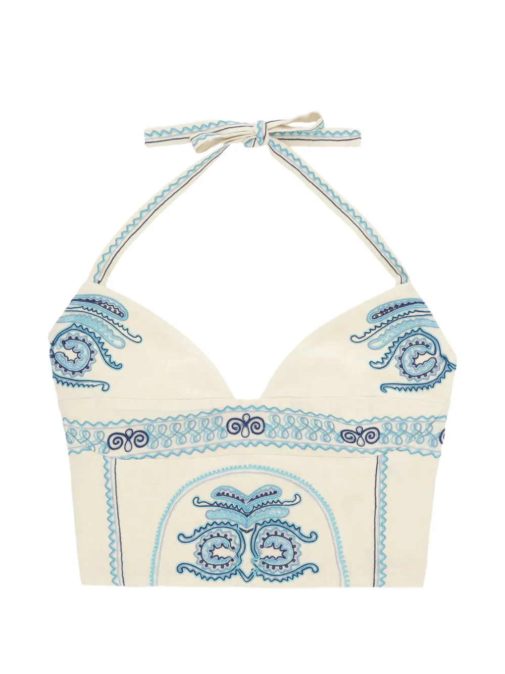 

Вышитый топ Aura Fortela, бежевый