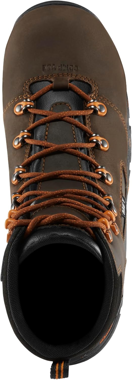 Мужские ботинки Danner Vicious с композитным носком 15 см - водонепроницаемая кожа с дышащей подкладкой Gore-Tex, система быстрого шнурования и подошва с каблуком против скольжения, оранжевый/коричневый — фото 4