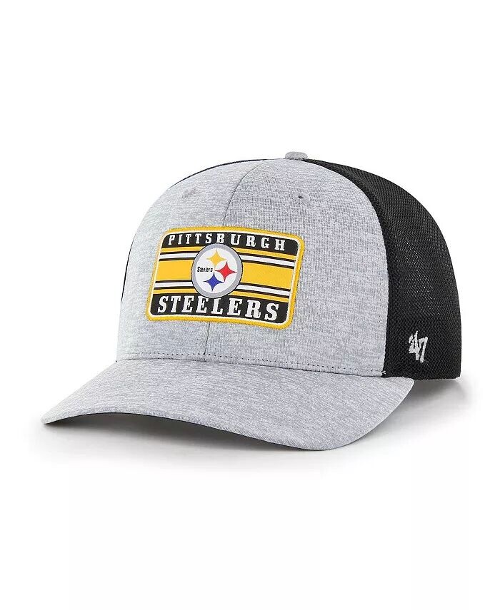 

Мужская серо-черная кепка Pittsburgh Steelers Motivator Flex с принтом меланжевого цвета '47 Brand