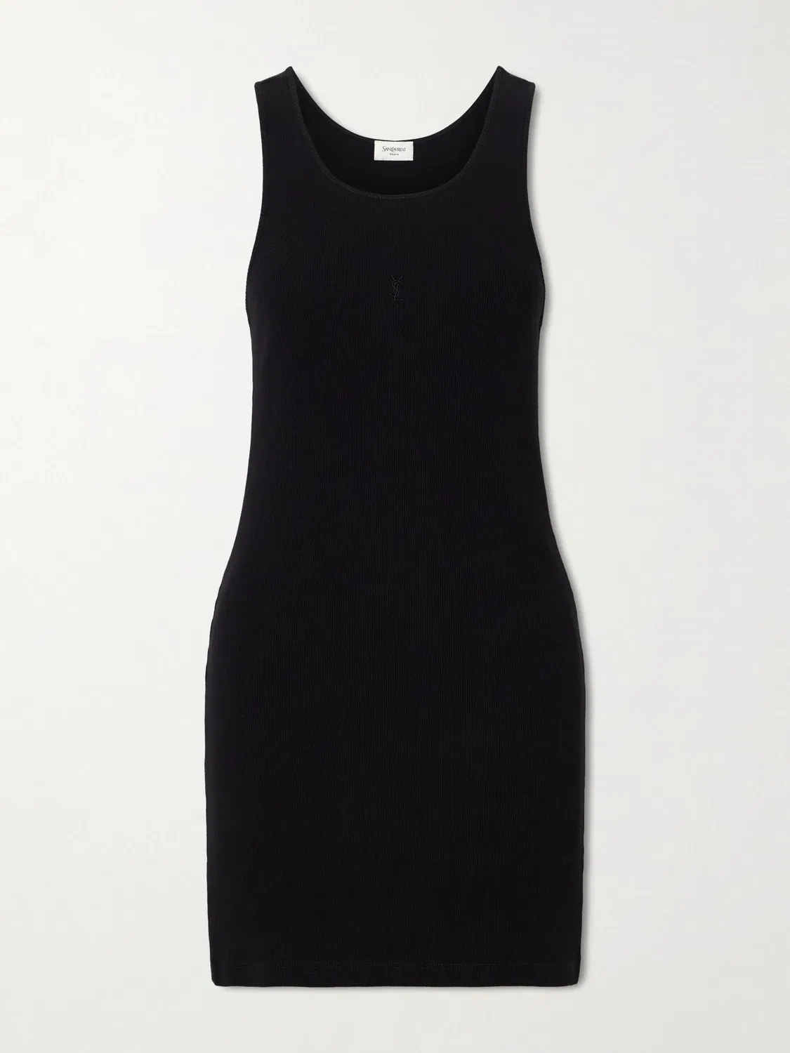 Хлопковое мини-платье Saint Laurent, черный