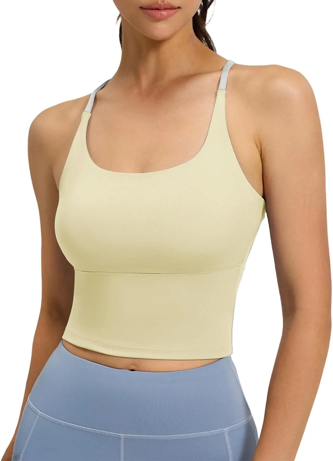 

Кроп-топ с квадратным вырезом и тонкими бретелями для йоги Dovidovi