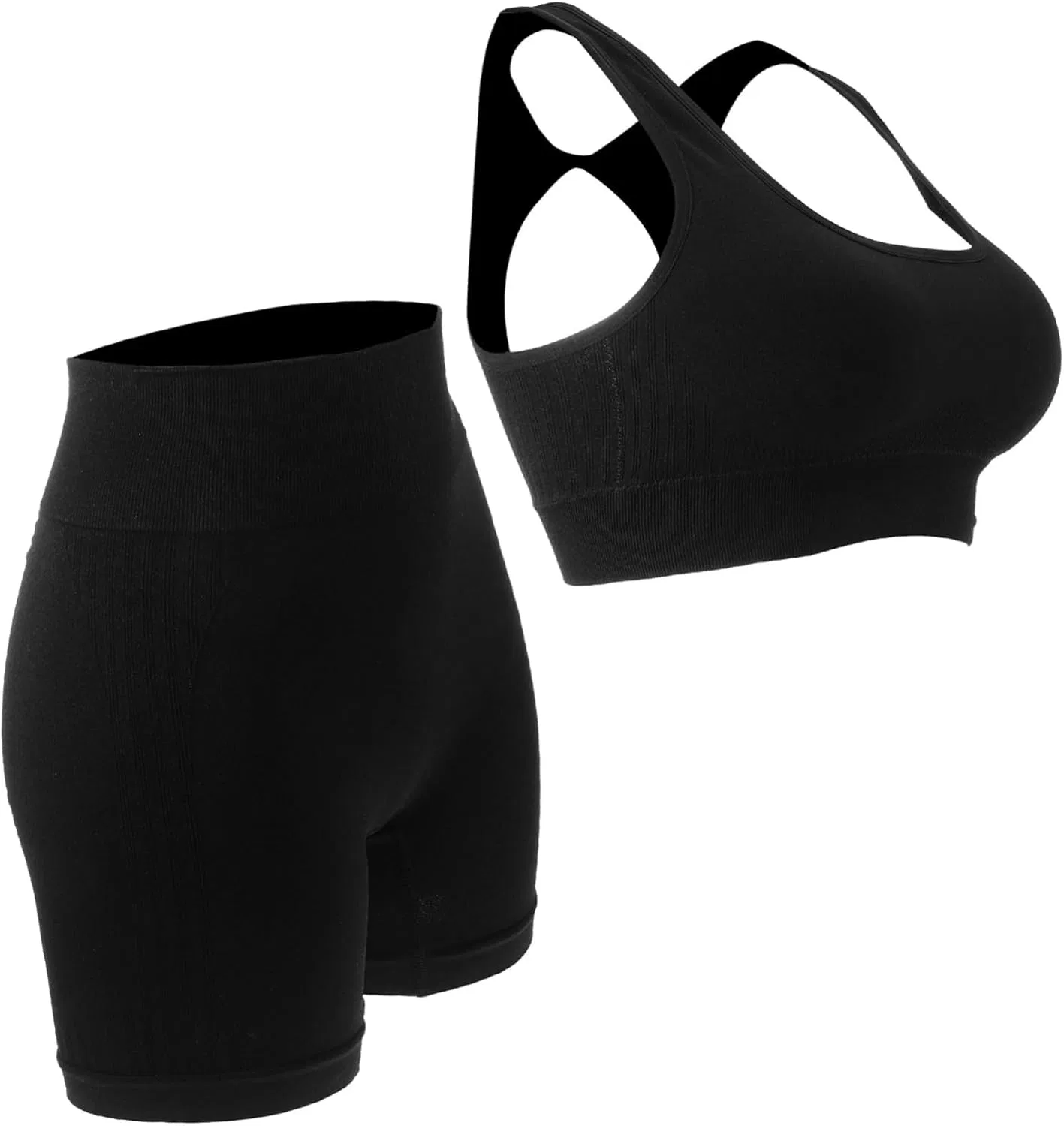 WOFASHPURET Спортивная одежда для женщин, черная одежда для спортзала, одежда для тренировок, нейлоновые спортивные шорты