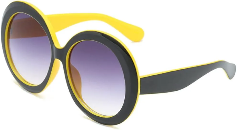 

Круглые солнцезащитные очки большого размера для женщин, овальные солнцезащитные очки для женщин/мужчин, винтажные очки для женщин MTZJH, Blackyellowgray