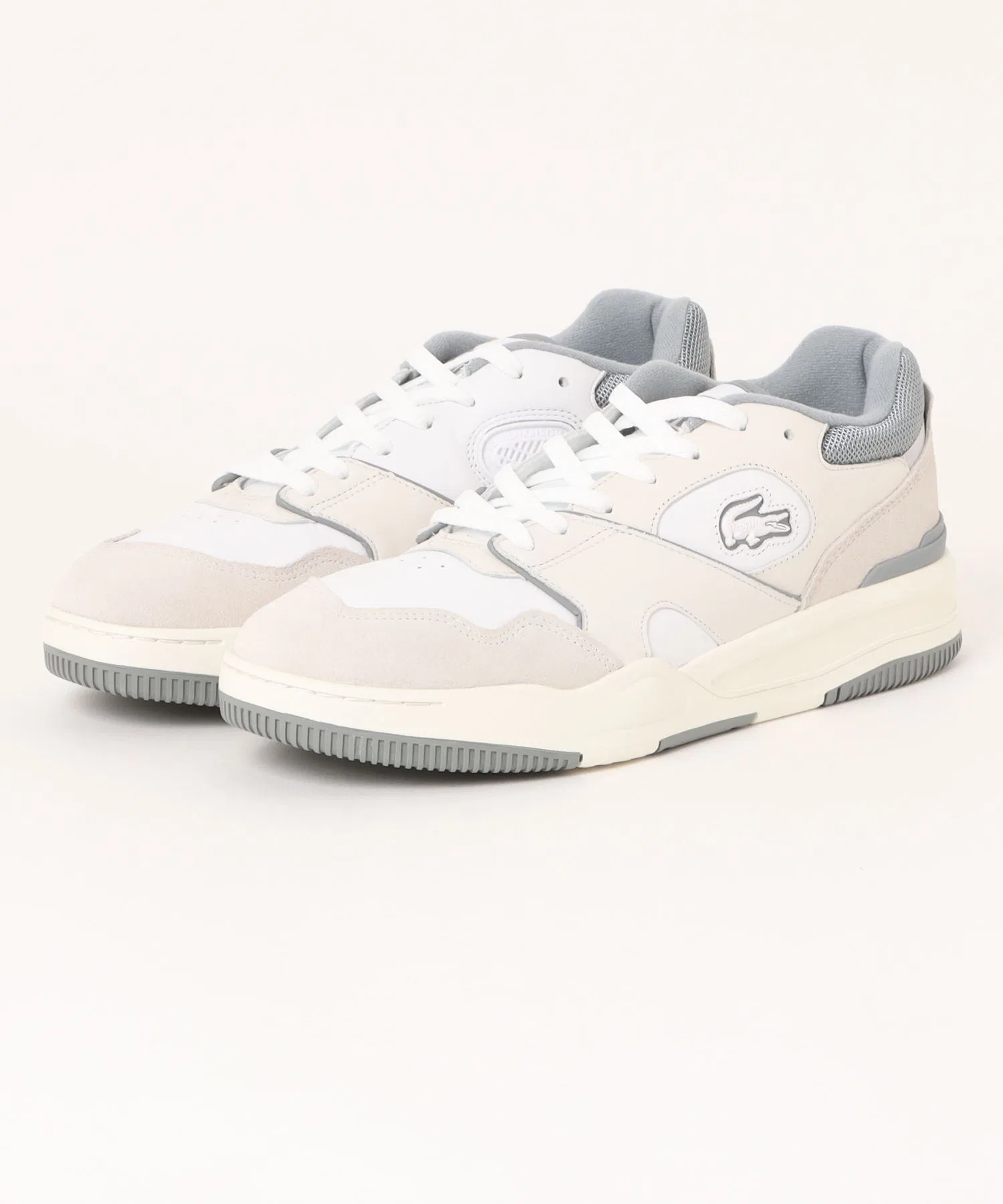 Мужские кожаные кроссовки LACOSTE LINESHOT 124 1 SMA бело-серые