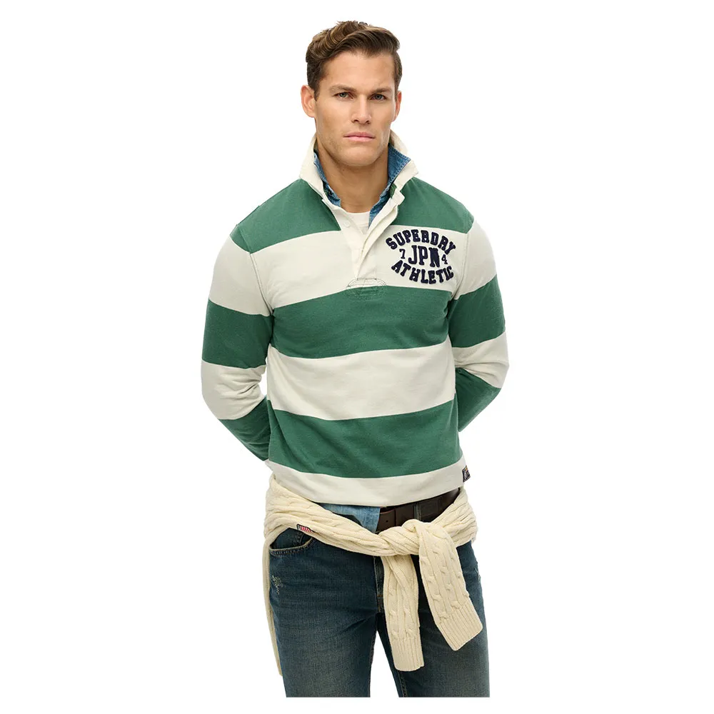 

Поло с длинным рукавом Superdry Vintage Athletic Rugby, зеленый
