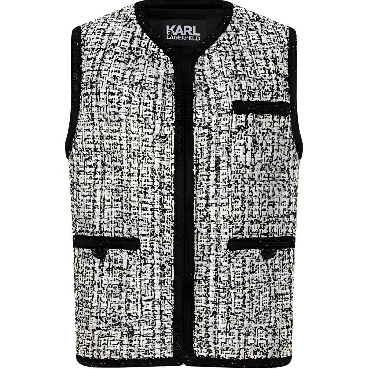

Жилет KARL LAGERFELD SS24 Женский Черно-белый KARL LAGERFELD / Karl Lagerfeld Jeans