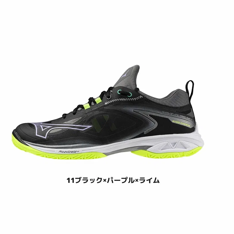 Кроссовки для бадминтона «Wave Claw NEO 3» от Mizuno, 11 Black X Purple X Lime — фото 2