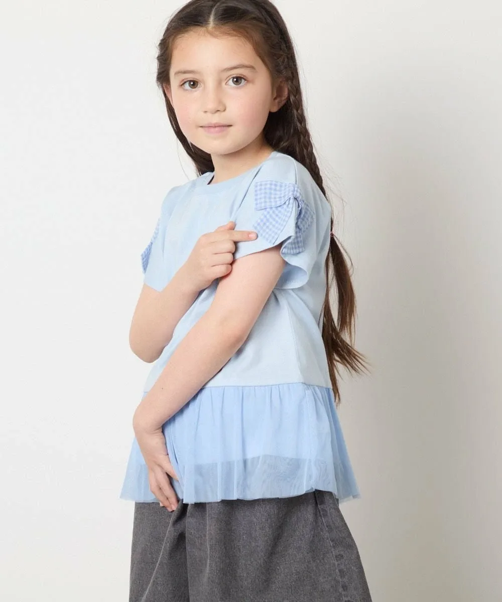 Футболка с тюлевой лентой для стыковки Avv, цвет Light Blue — фото 2