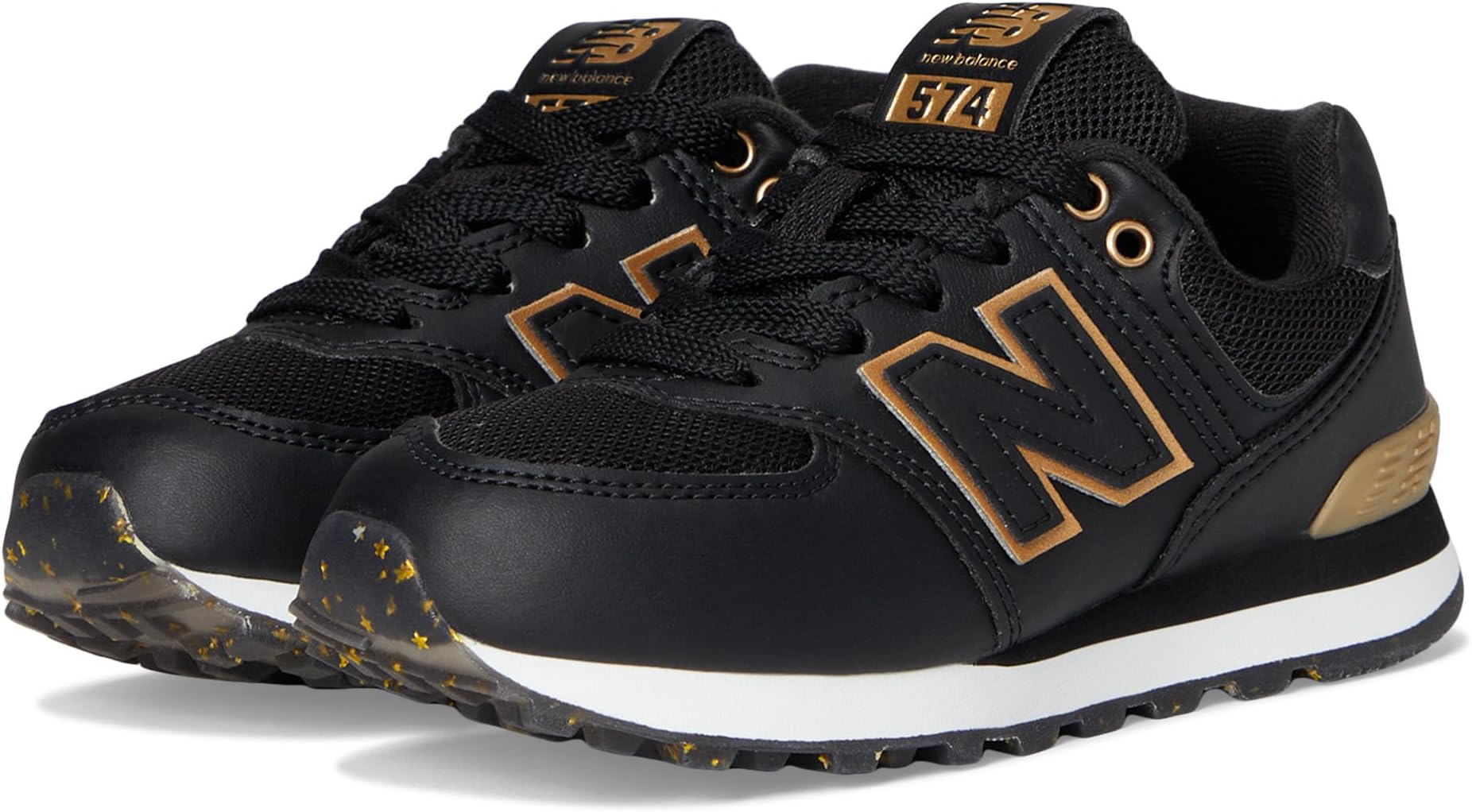 

Кроссовки New Balance Kids 574, цвет Black/Gold