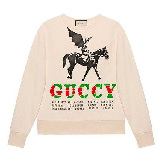 

Свитер cotton sweatshirt with winged jockey 'white' Gucci, белый