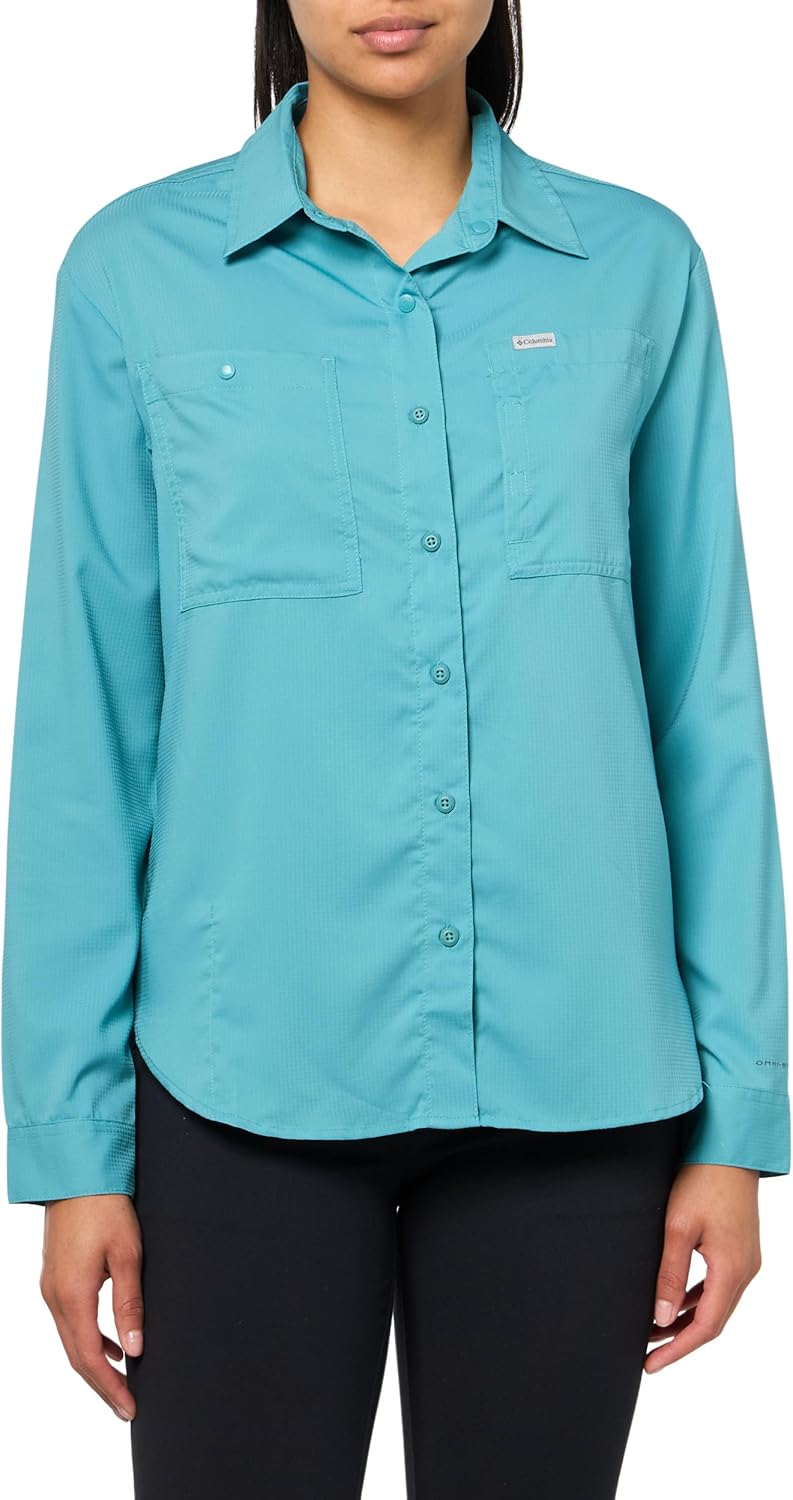 

Футболка Columbia Womens Silver Ridge Utility Long Sleeve Shirt, Teal, Серебристый, Футболка Columbia Womens Silver Ridge Utility Long Sleeve Shirt, Teal