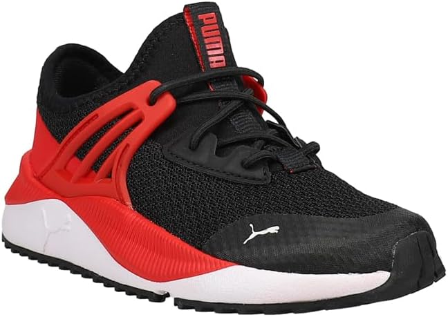 Кроссовки Puma Vikky Repeat FS Leather бело-розовые, размер 6.5 US для детей и подростков, черный/красный/белый — фото 3