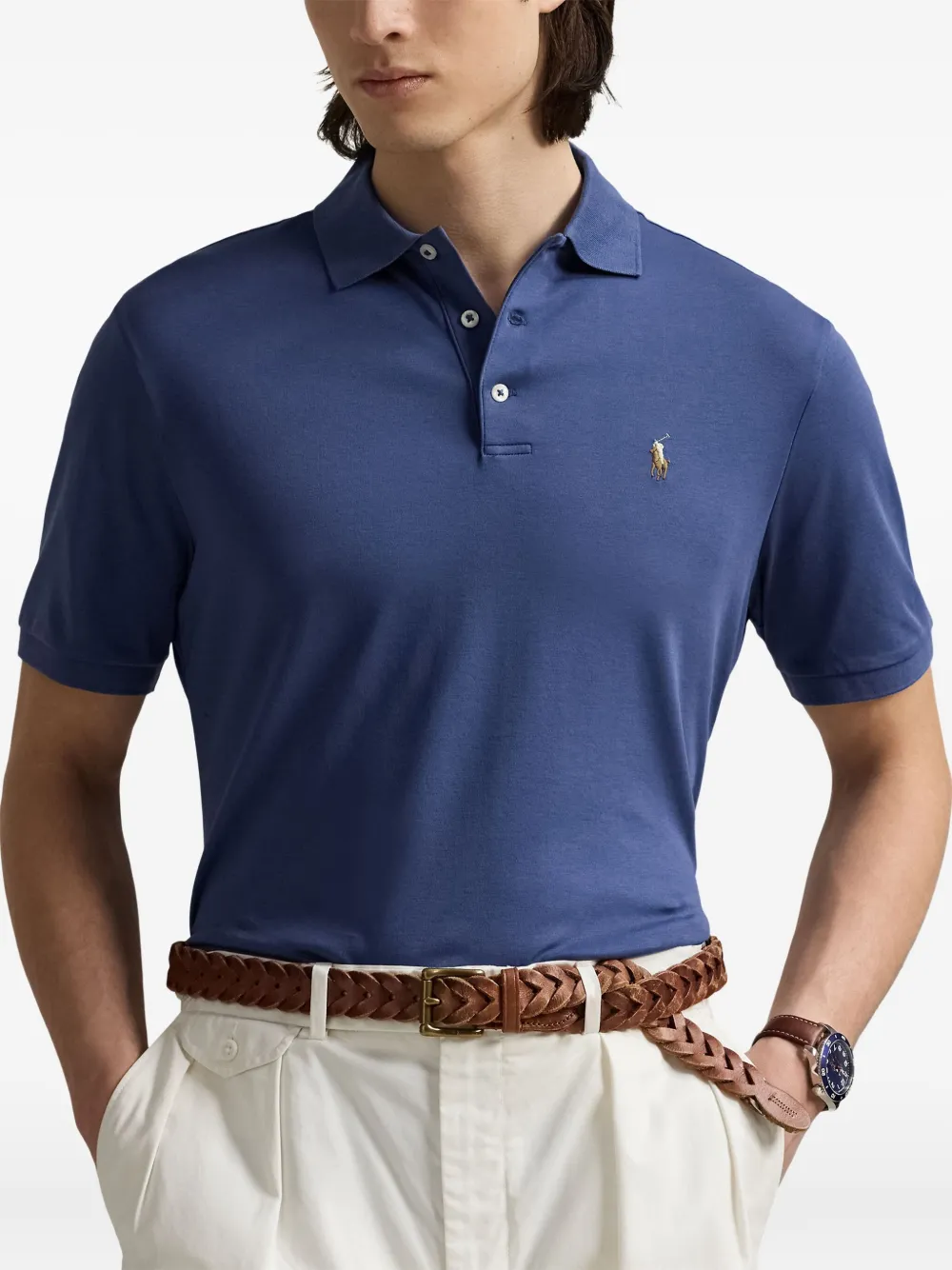 

Рубашка-поло с коротким рукавом POLO RALPH LAUREN, синий