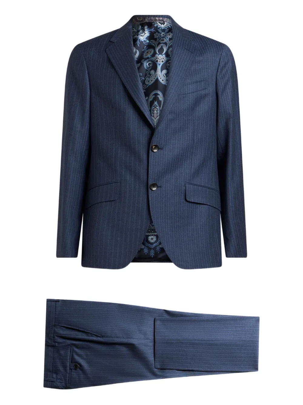 

Шерстяной костюм в тонкую полоску ETRO, синий