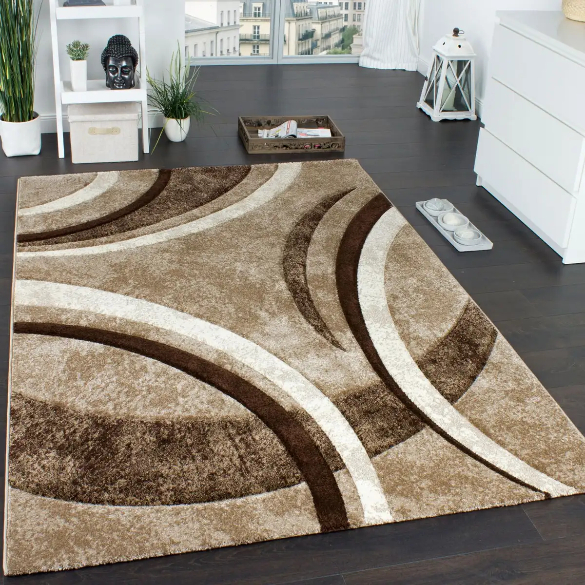 

Ковер Paco Home "Brillance 758", прямоугольный, короткий ворс, современный геометрический дизайн, также в качестве дорожки 160х230 см, коричневый