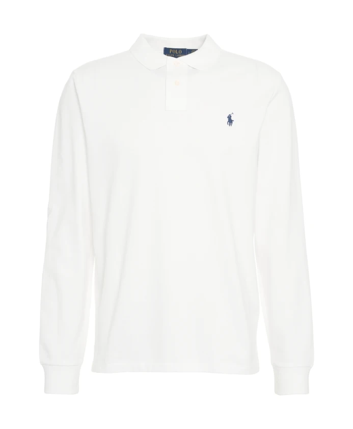 

Классическая поло-рубашка с длинными рукавами белого цвета. Polo Ralph Lauren, белый